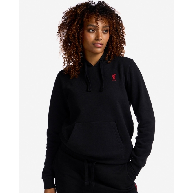 Liverpool FC Womens Logo Overhead Hoody Black - Official LFC Jaket Original Wanita
