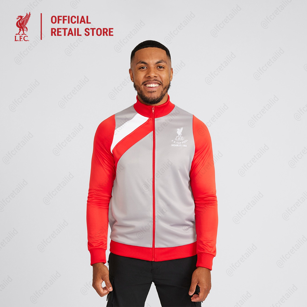 Liverpool FC Adults 1986 Crown Paints Track Jacket Men - Official LFC Jaket Original Pria