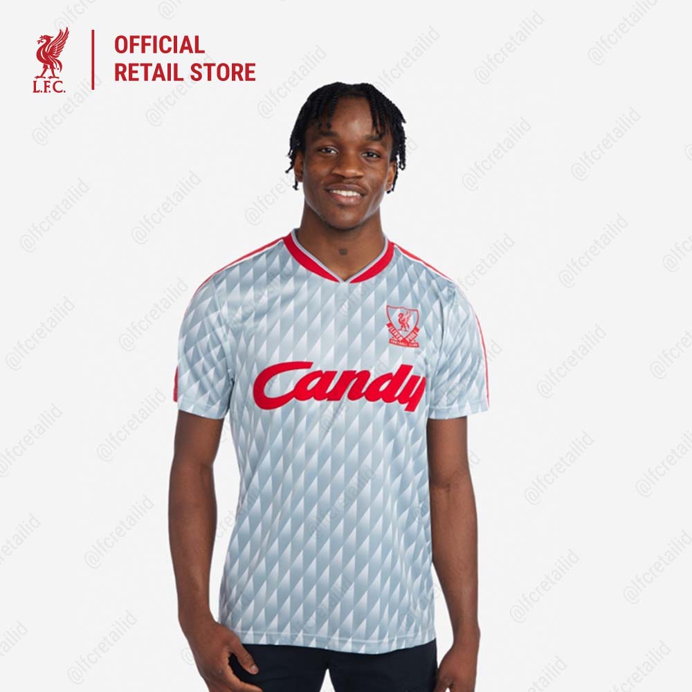 Liverpool FC Lfc Adult Retro 89-91 Candy Away Shirt Men - Official LFC Jersey Original Pria