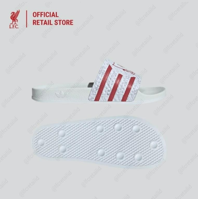 Liverpool FC adidas Trefoil Slides - Official LFC Sandals Original Pria  KH7147