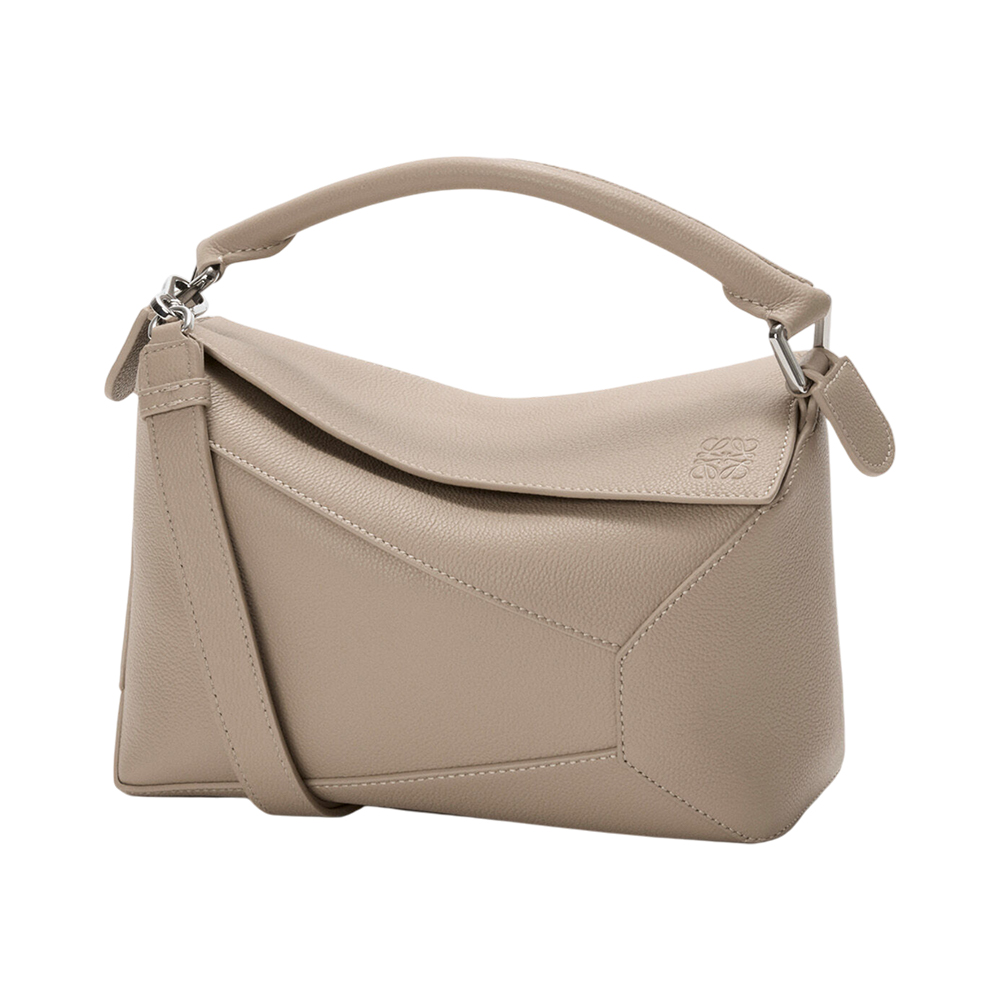 LOEWE Small Puzzle Edge Bag in Soft Grained Calfskin Clay Shw