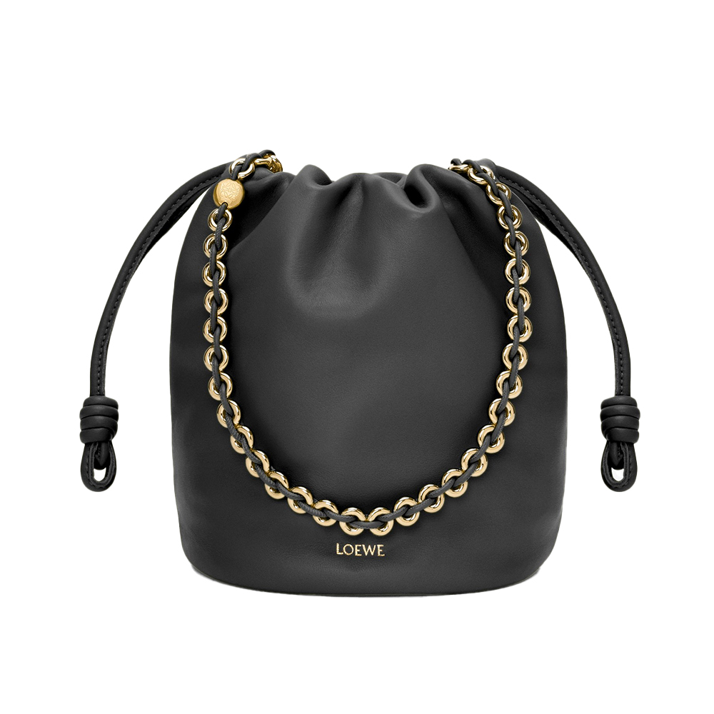 LOEWE Flamenco Purse Bucket Bag in Mellow Nappa Lambskin Black