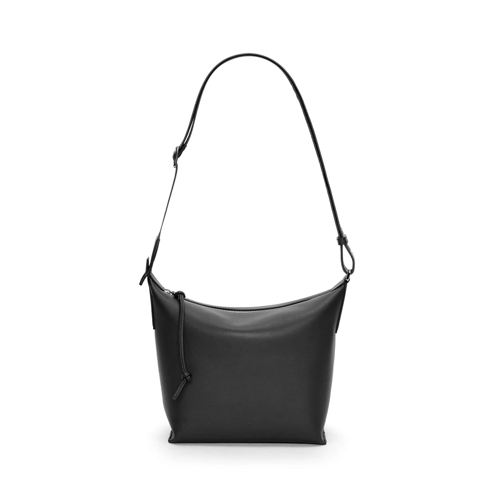 LOEWE Small Cubi Crossbody in Supple Smooth Calfskin and Jacquard Black