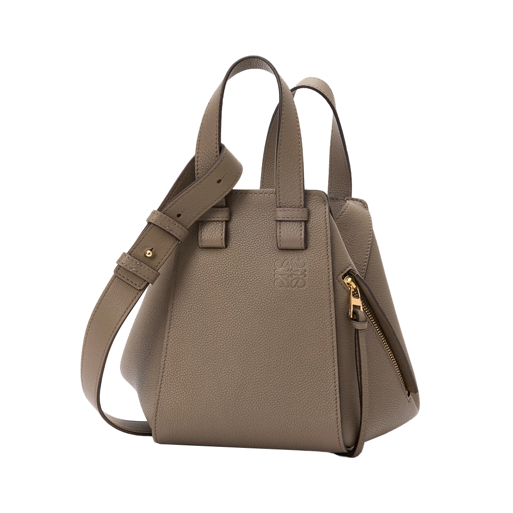 LOEWE Hammock Compact Bag in Soft Grained Calfskin Taupe