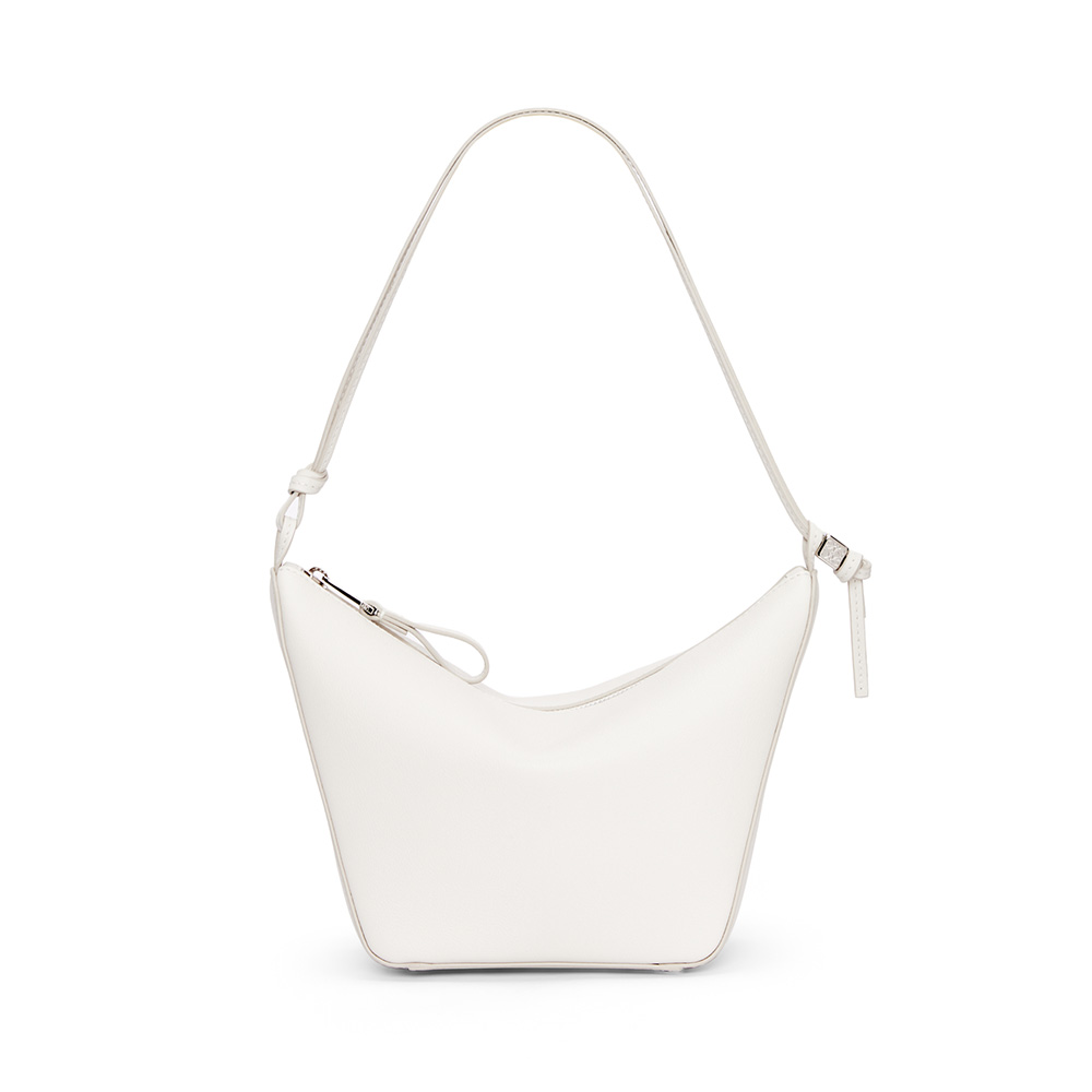 LOEWE Mini Hammock Hobo Bag in Classic Calfskin Soft White