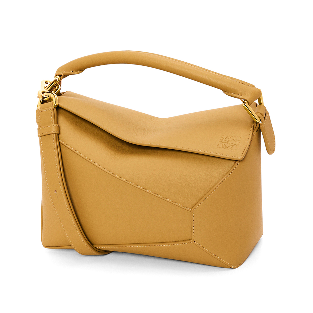 LOEWE Small Puzzle Edge Bag in Classic Calfskin Sahara Ghw