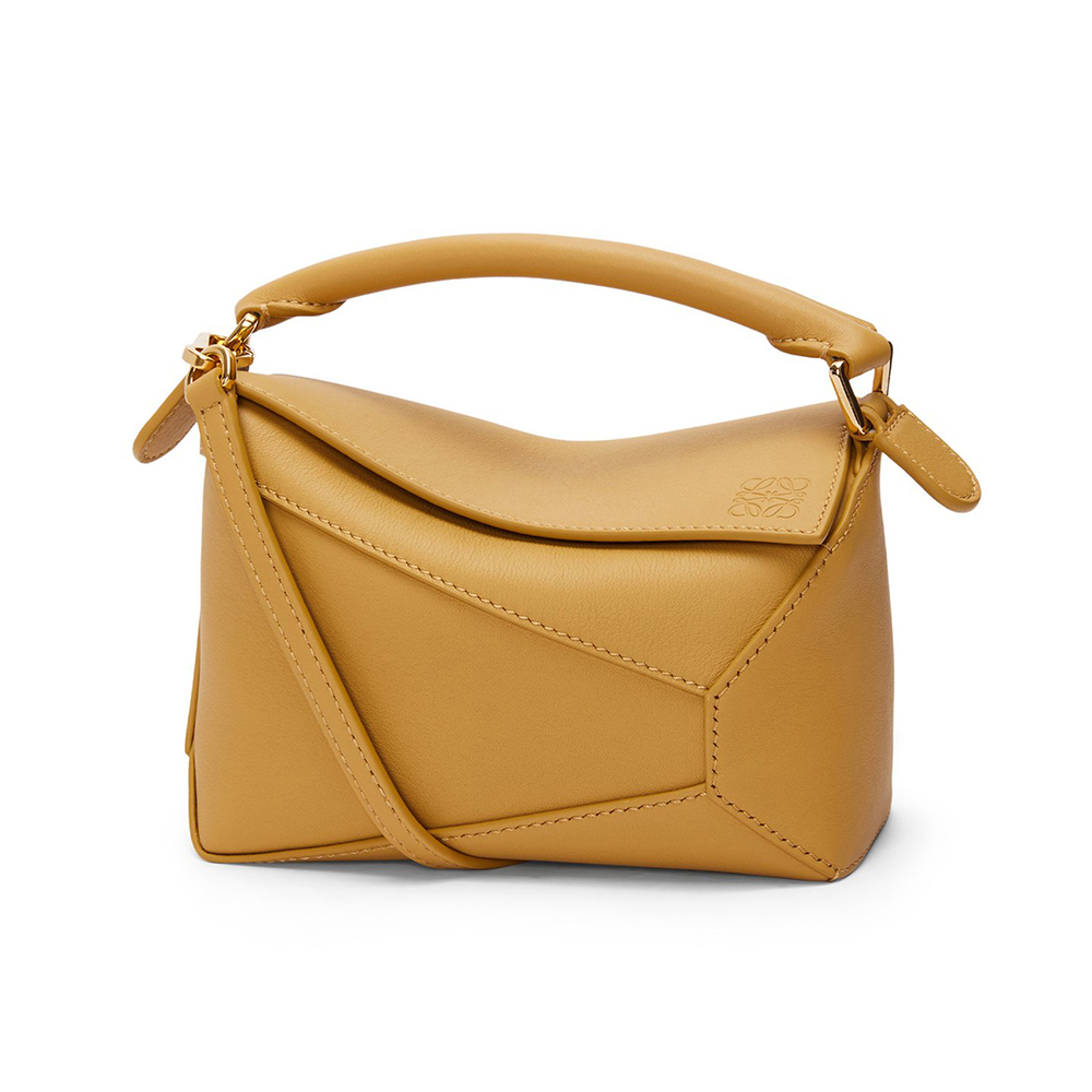 LOEWE Mini Puzzle Edge Bag in Classic Calfskin Sahara Ghw