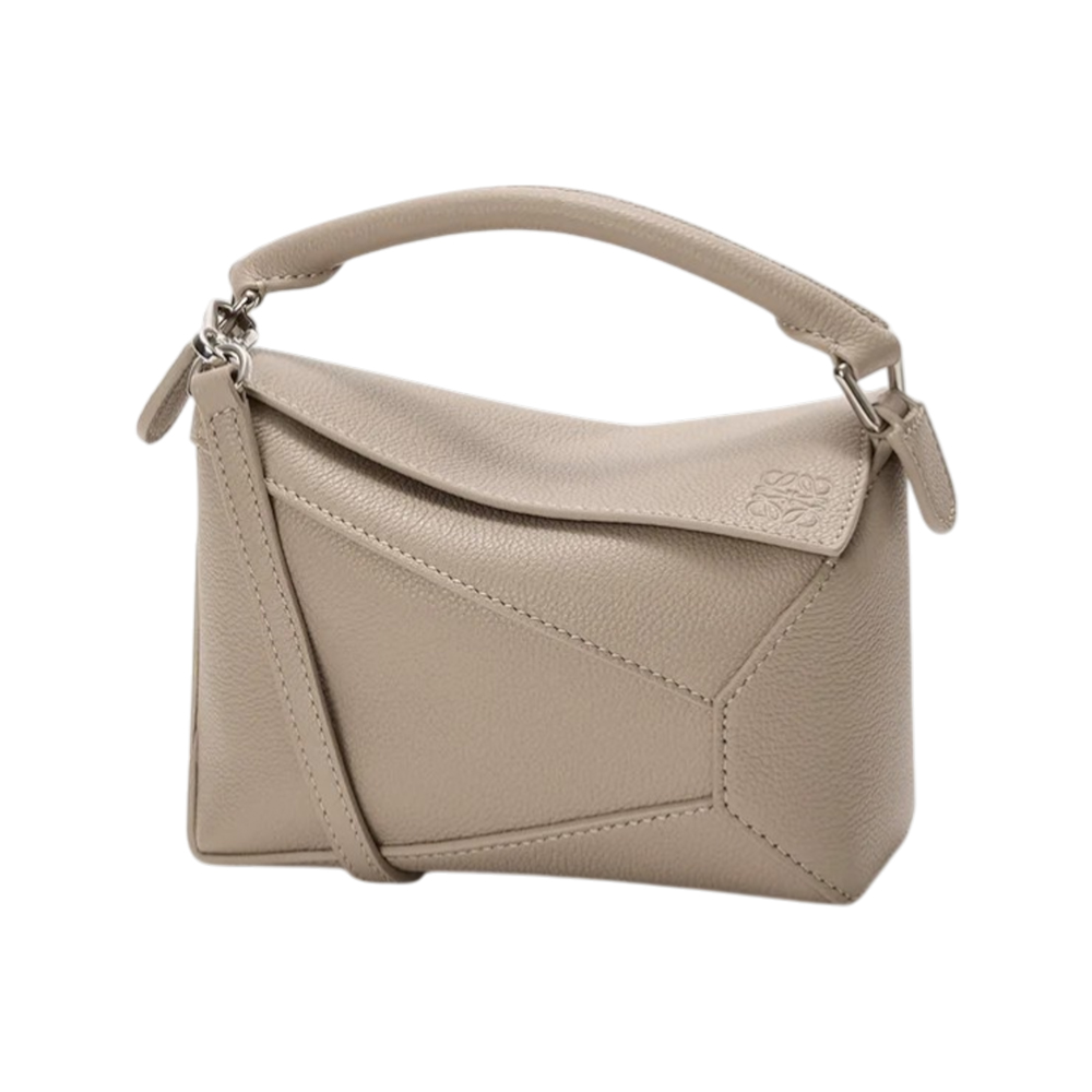 LOEWE Mini Puzzle Edge Bag In Soft Grained Calfskin Clay Shw
