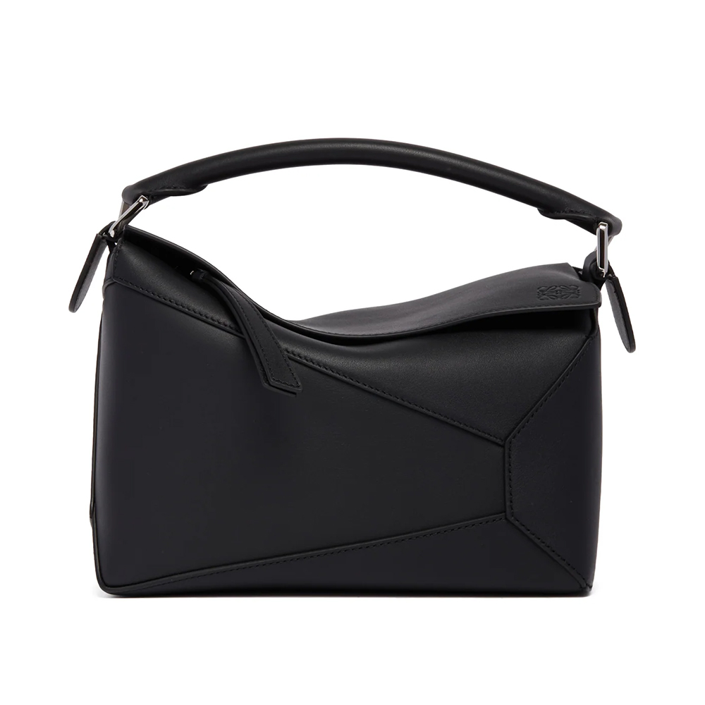 LOEWE Small Puzzle Edge Bag in Classic Calfskin Black Phw
