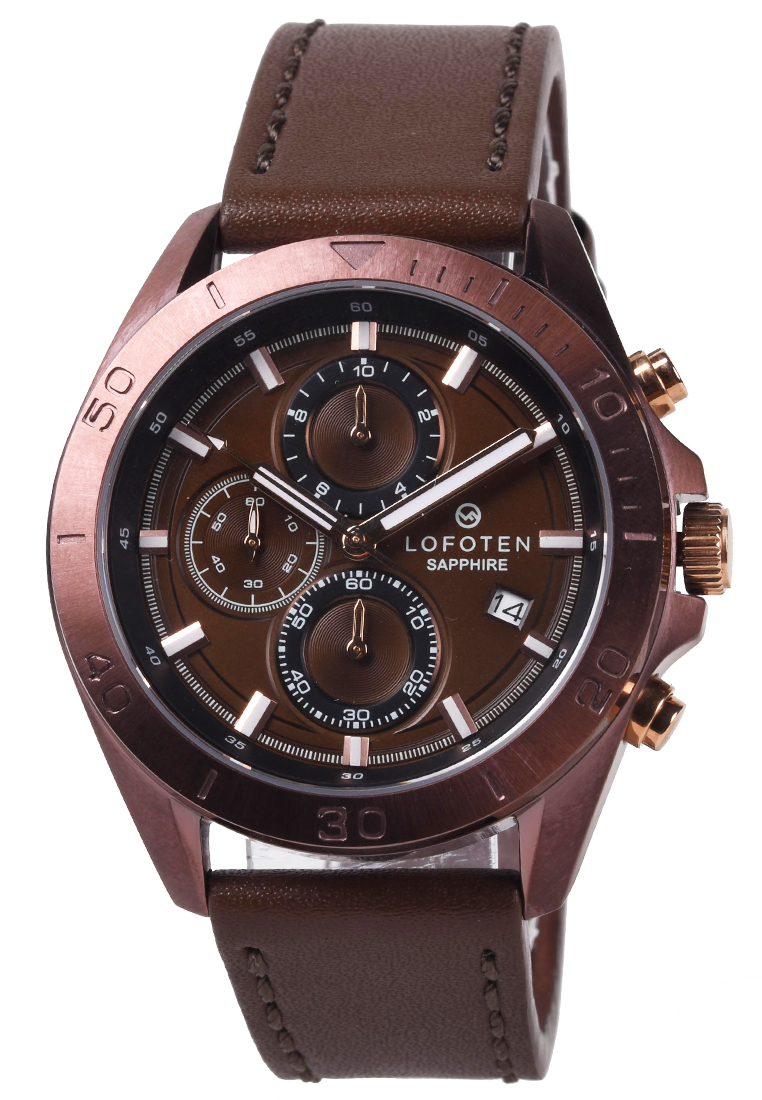 Lofoten Sapphire - Jam Tangan Pria - Brown - Leather Strap - F6504M-E