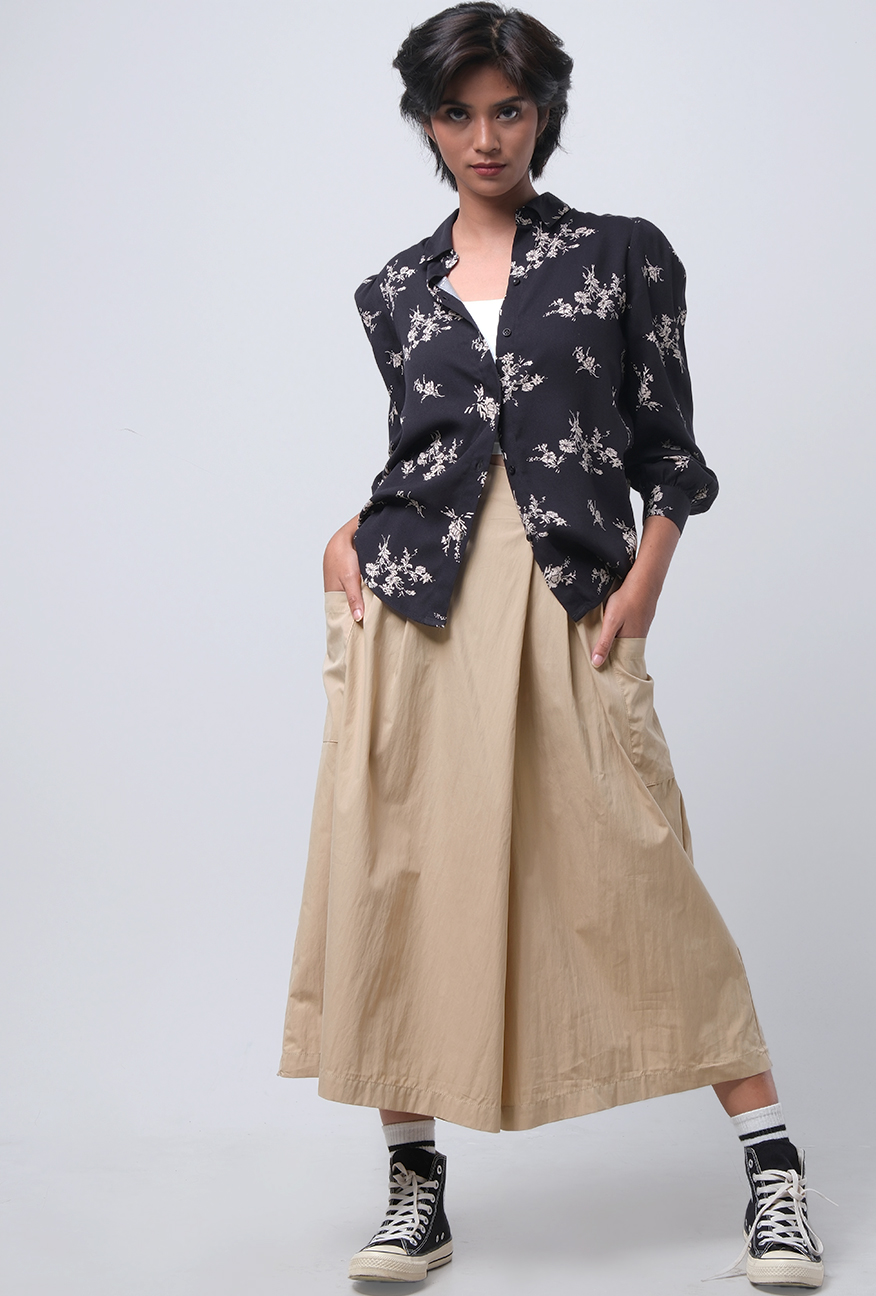 LOGO JEANS Celana Kulot Ayara Khaki