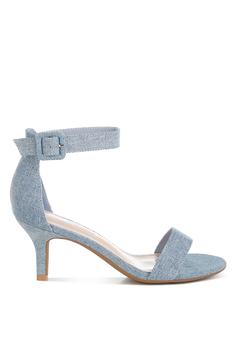 London Rag Sandal Denim Hak Anak Kucing