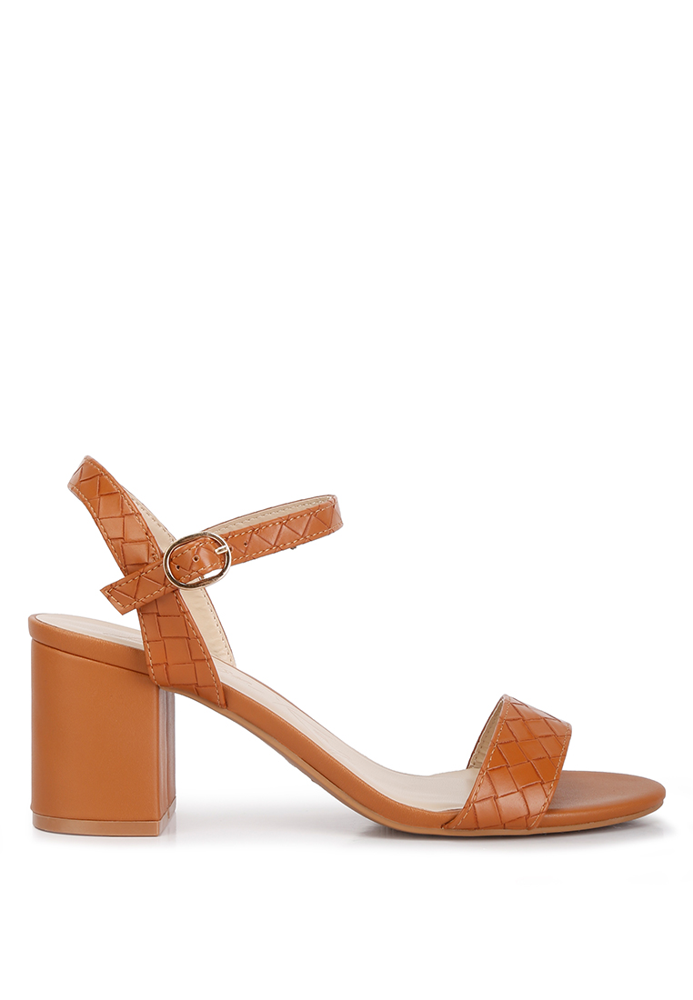 London Rag Sandal Slip On Hak Blok Coklat