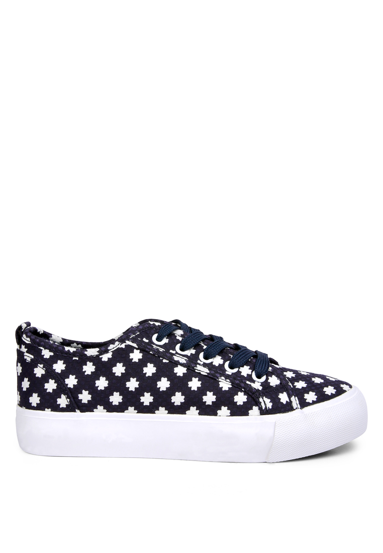 London Rag Sepatu Platform Emas Rajutan