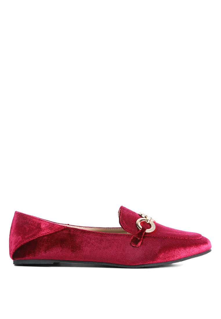 London Rag Burgundy Loafers Bertekstur Logam Bertekstur Buaya