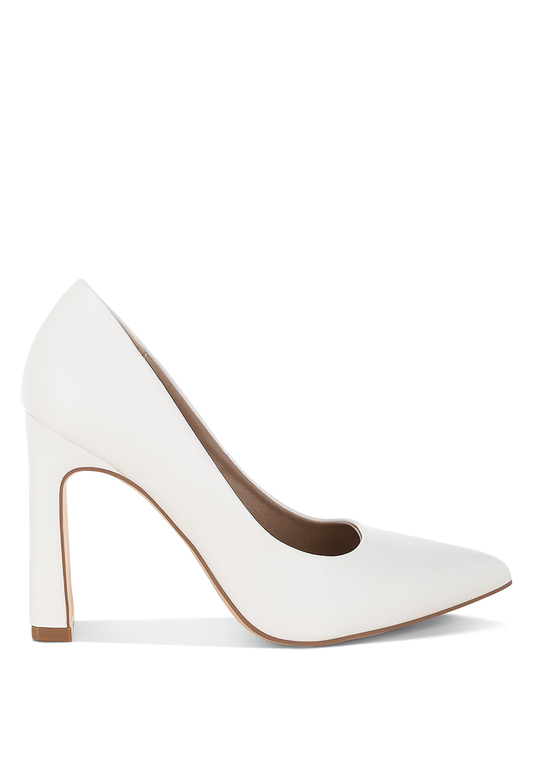 London Rag Sepatu Pumps Kulit Imitasi Warna Putih