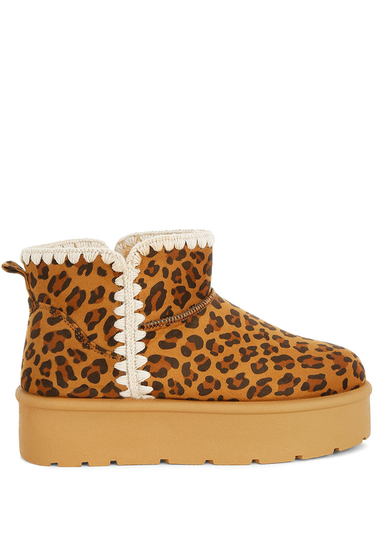 London Rag Sepatu Salju Motif Macan Tutul