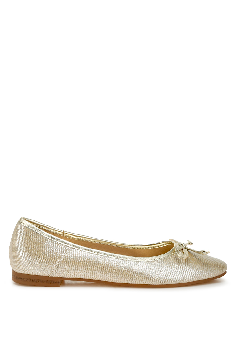 London Rag Sepatu Balet Metalik Warna Emas