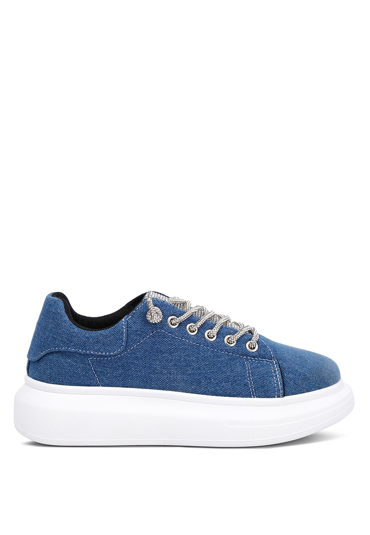 London Rag Sepatu Kets Denim Hak Datar Rendah