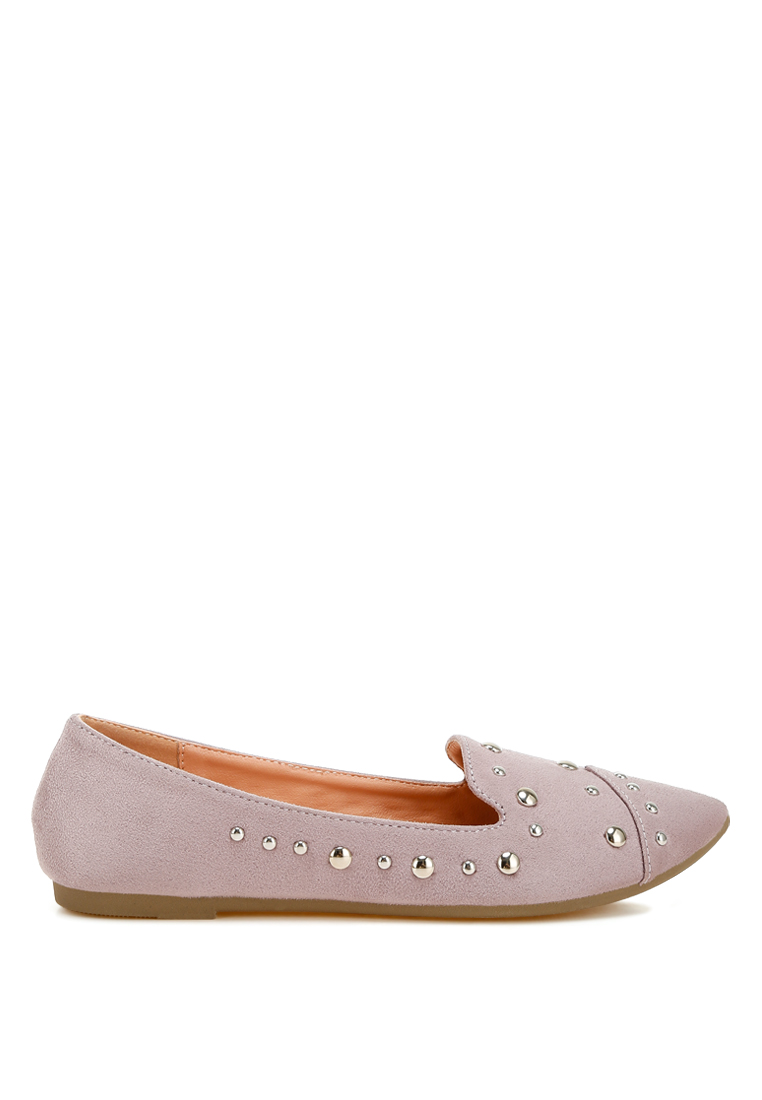 London Rag Sepatu Balet Berhias Stud Warna Lilac