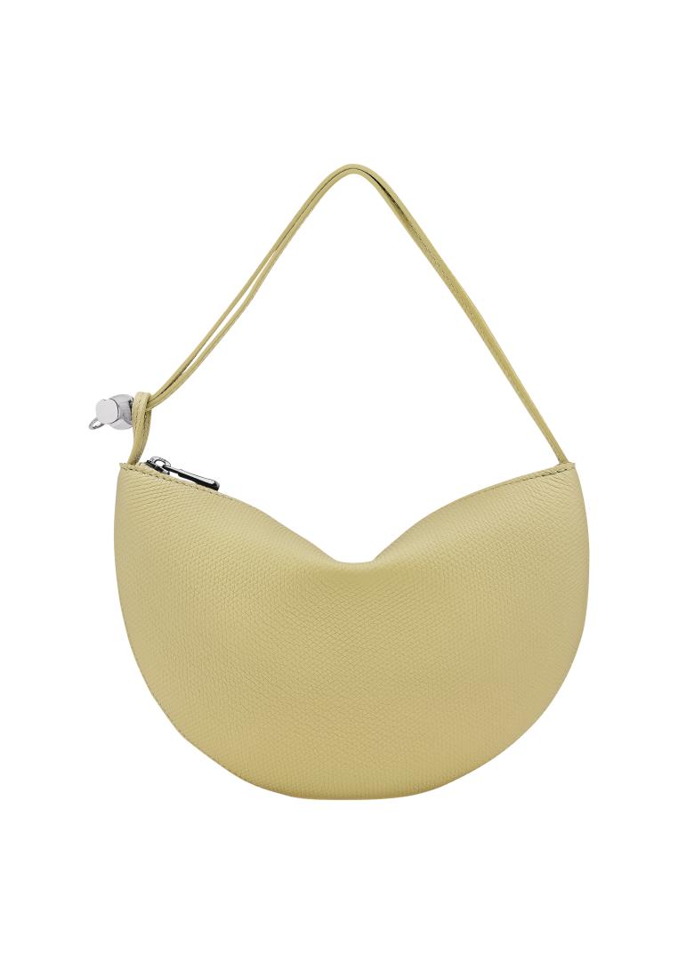LONGCHAMP Le Roseau S Clutch in Leather - Green Pistachio