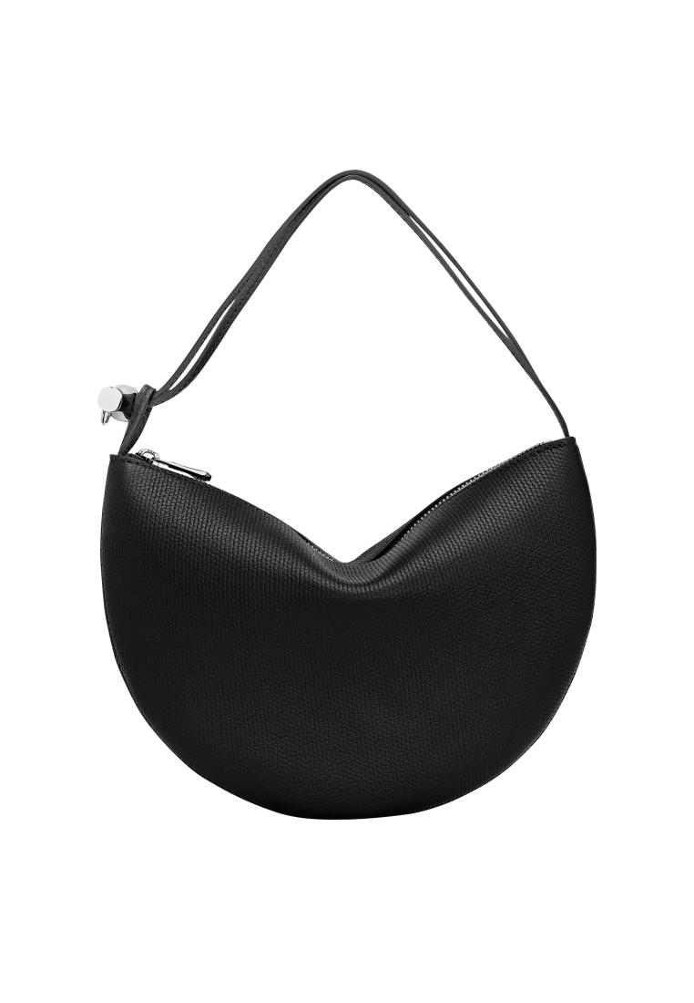 LONGCHAMP Le Roseau S Clutch in Leather - Black