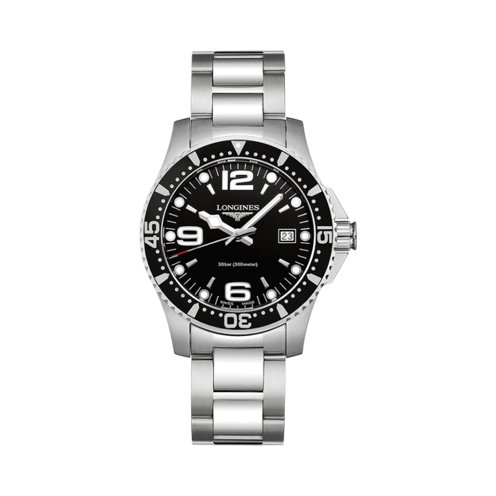 Longines HydroConquest 41 - L3.740.4.56.6 Quartz Sunray Black Stainless Steel
