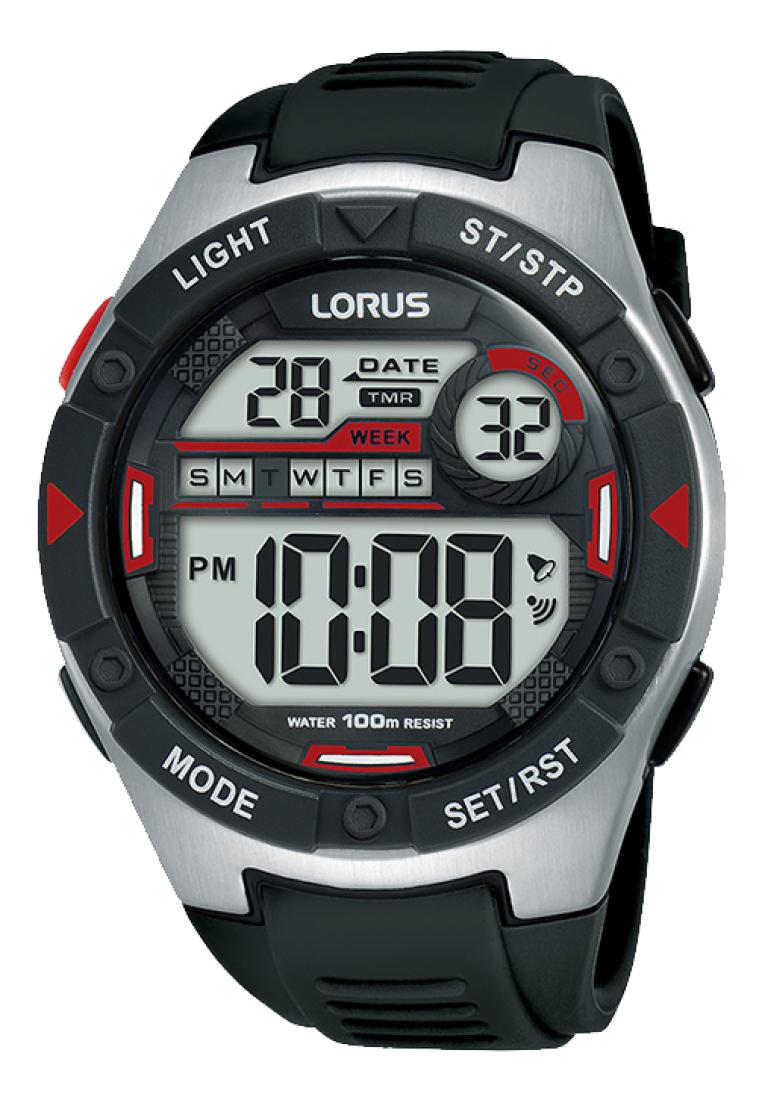 Lorus Jam Tangan Pria Lorus Original Garansi Resmi R2393MX9 Strap Silicone Black Digital