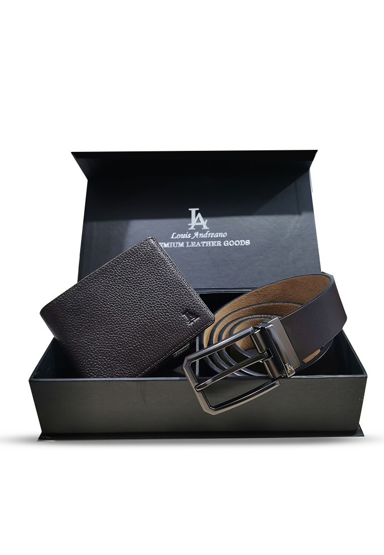 Louis Andreano Gift Set Dompet dan Ikat Pinggang Casual Louis Andreano