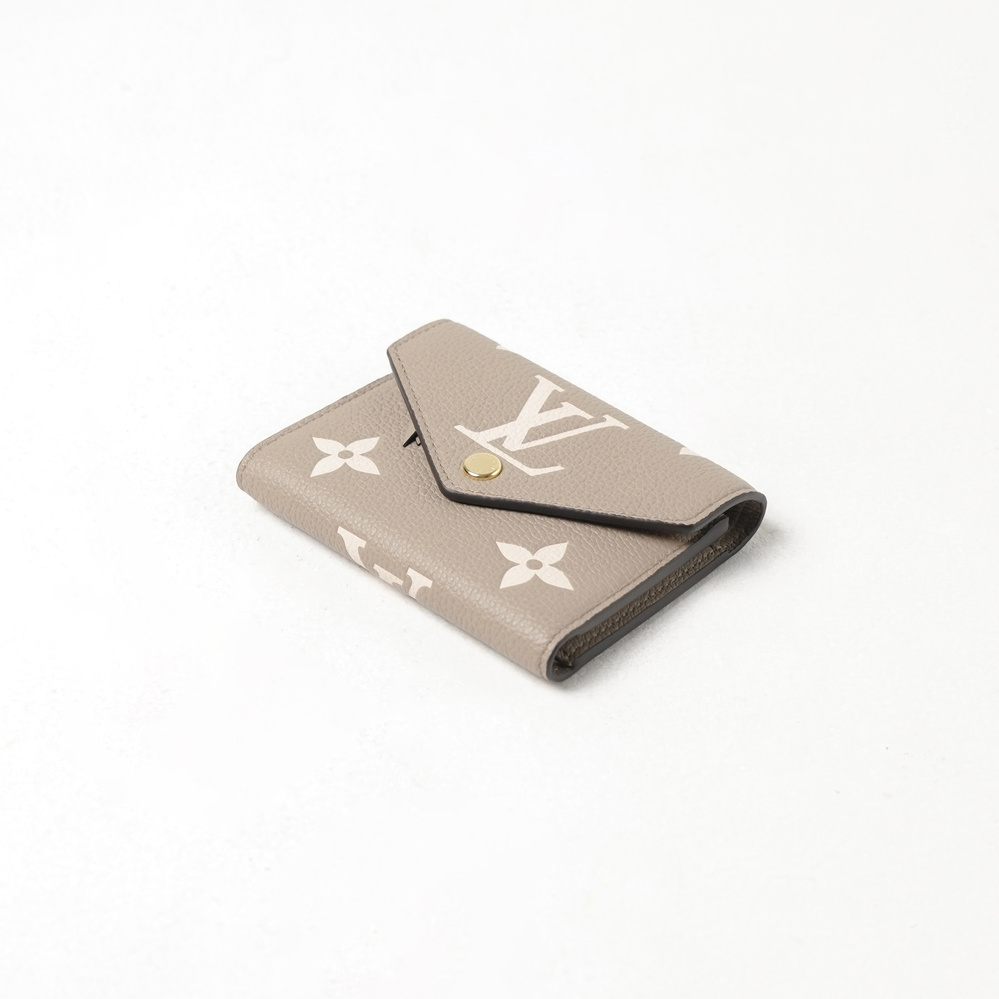 Louis Vuitton Dompet LOUIS VUITTON LV VICTORINE ECLIPSE EMPREINTE BEIGE TRIFOLD WALLET 100% ORIGINAL
