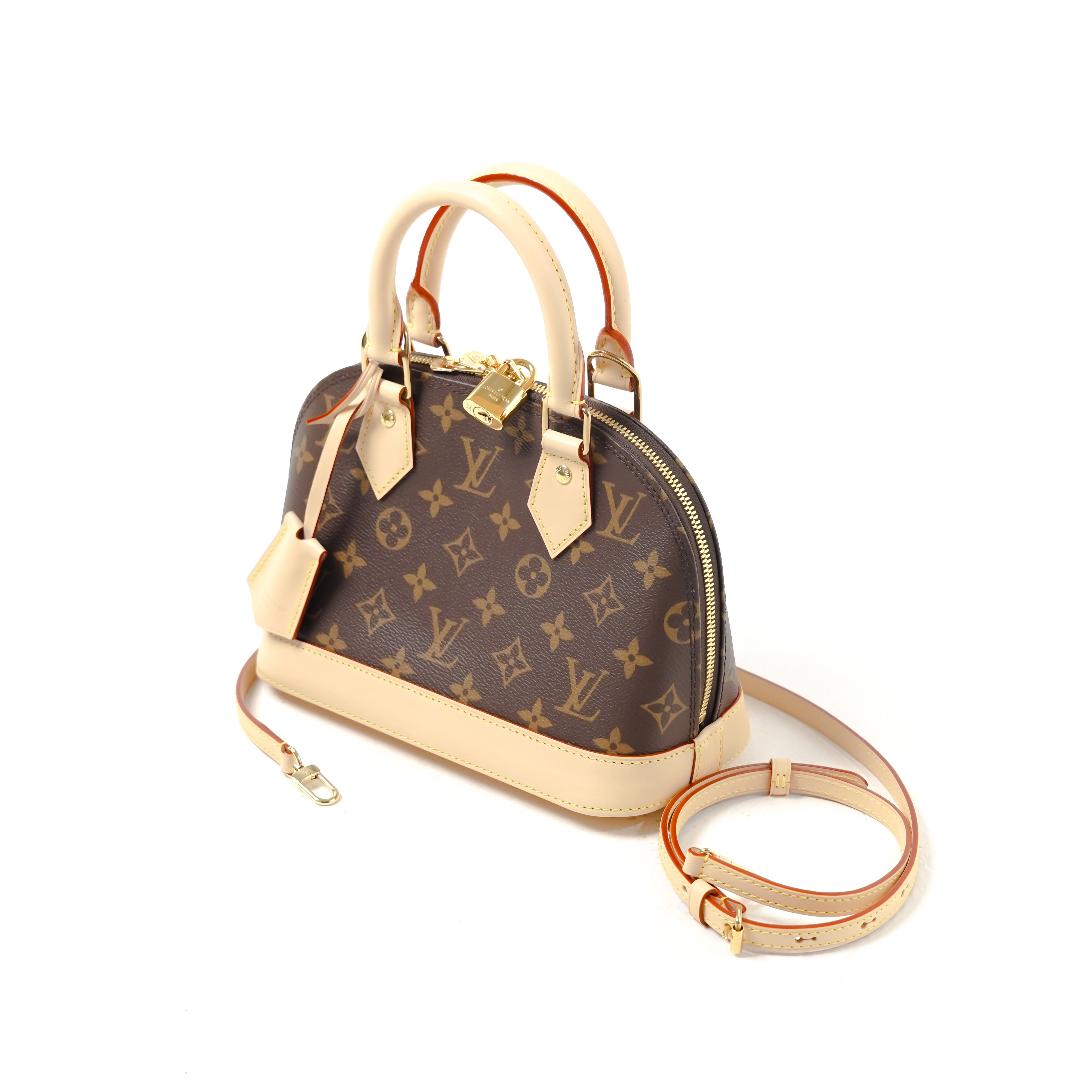 Louis Vuitton Tas LOUIS VUITTON LV ALMA BB ECLIPSE BROWN TOP HANDLE BAG WITH LS 100% ORIGINAL
