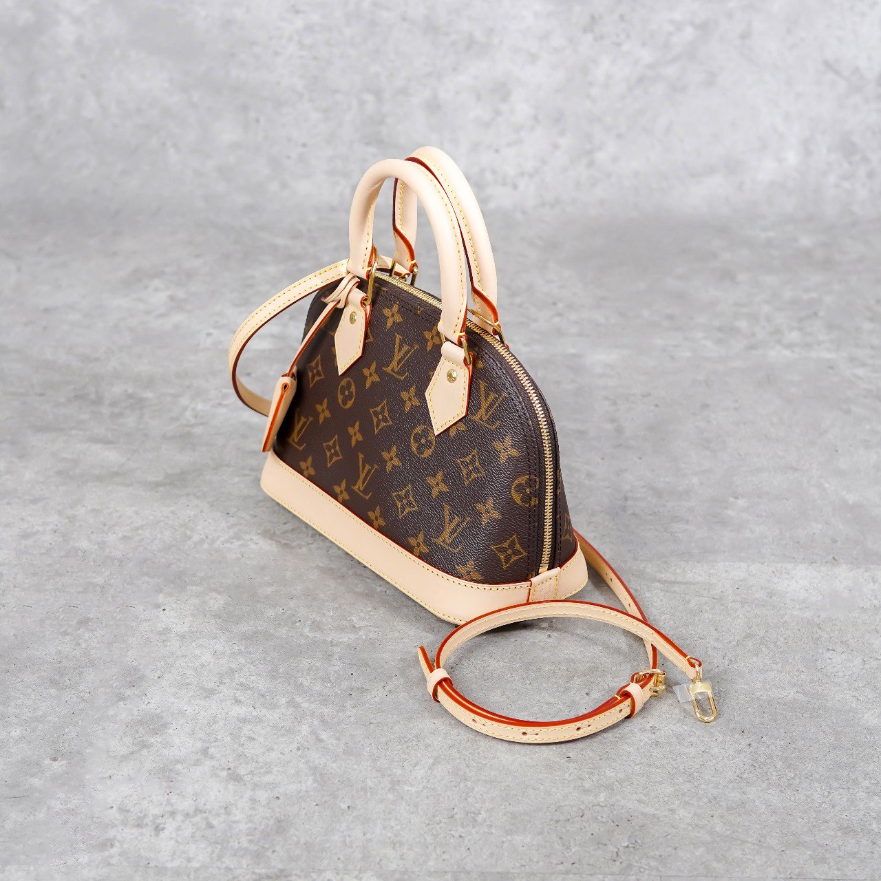 Louis Vuitton Tas LOUIS VUITTON LV ALMA BB ECLIPSE BROWN TOP HANDLE BAG WITH LS 100% ORIGINAL