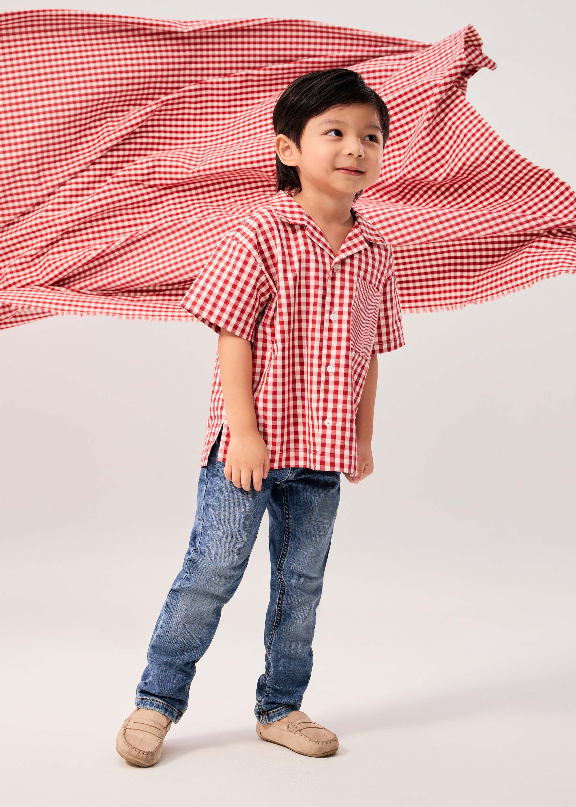 Love, Bonito Atasan Anak - Kids' Gingham Cotton Button Down Shirt