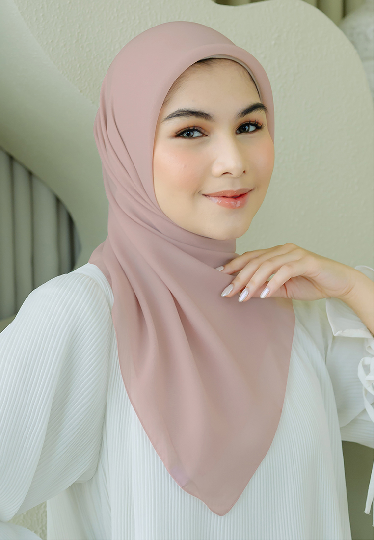 Lozy Hijab Polly Cotton (Hijab Segiempat Bella Square) Dusty Rose