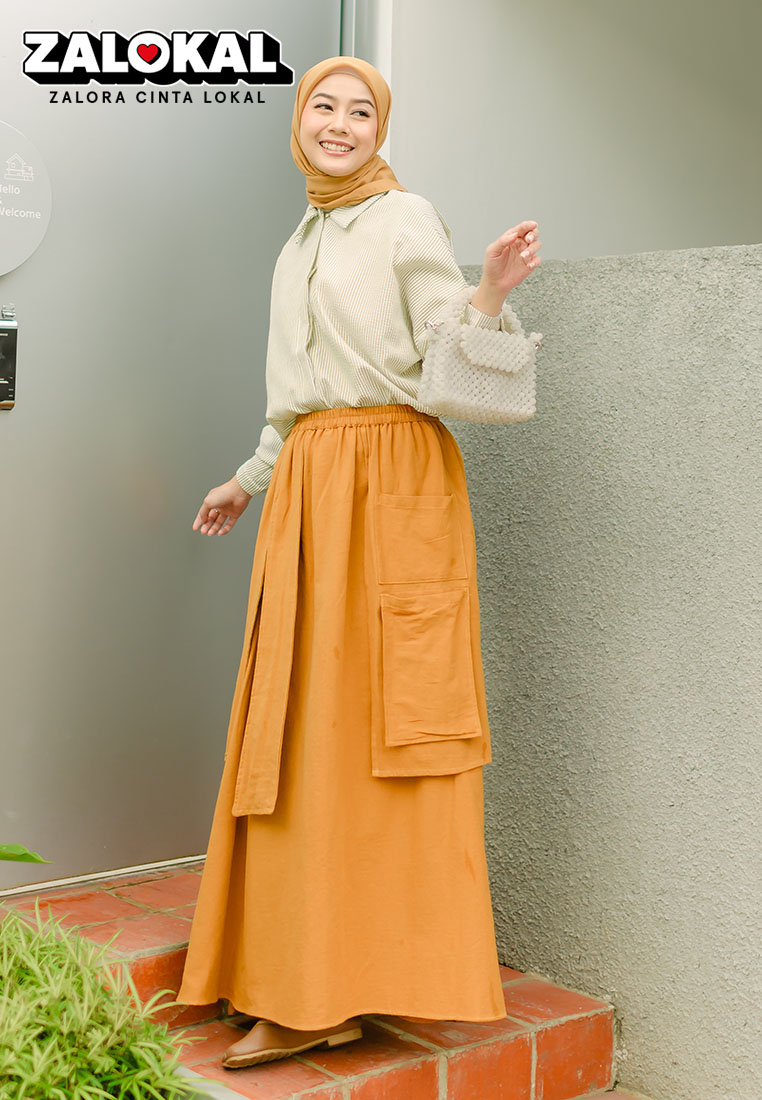 Lozy Hijab Meelva Skirt (Rok Linen) Mustard