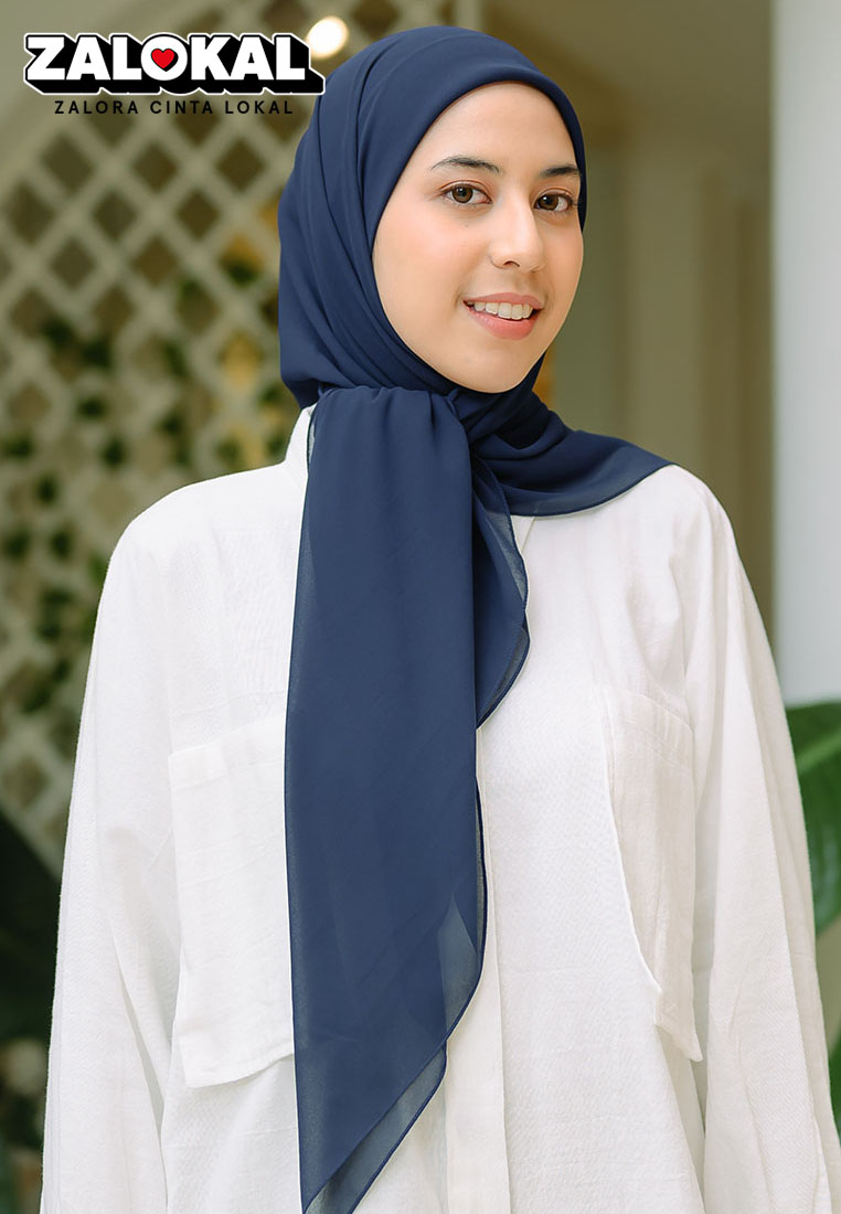 Lozy Hijab Bawal Square Navy