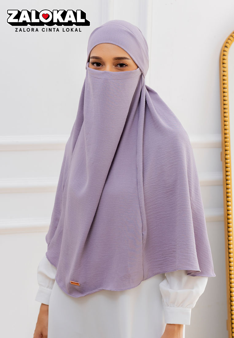 Lozy Hijab Halima French Khimar Soft Lilac