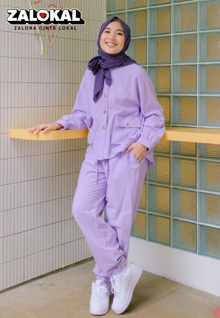 Lozy Hijab Rumi Set Lilac