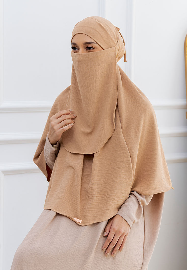 Lozy Hijab Halima French Khimar Caramel