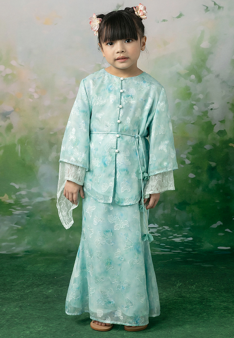 Lubna Kids Elena Recycled Polyester Kebaya with Belt Set