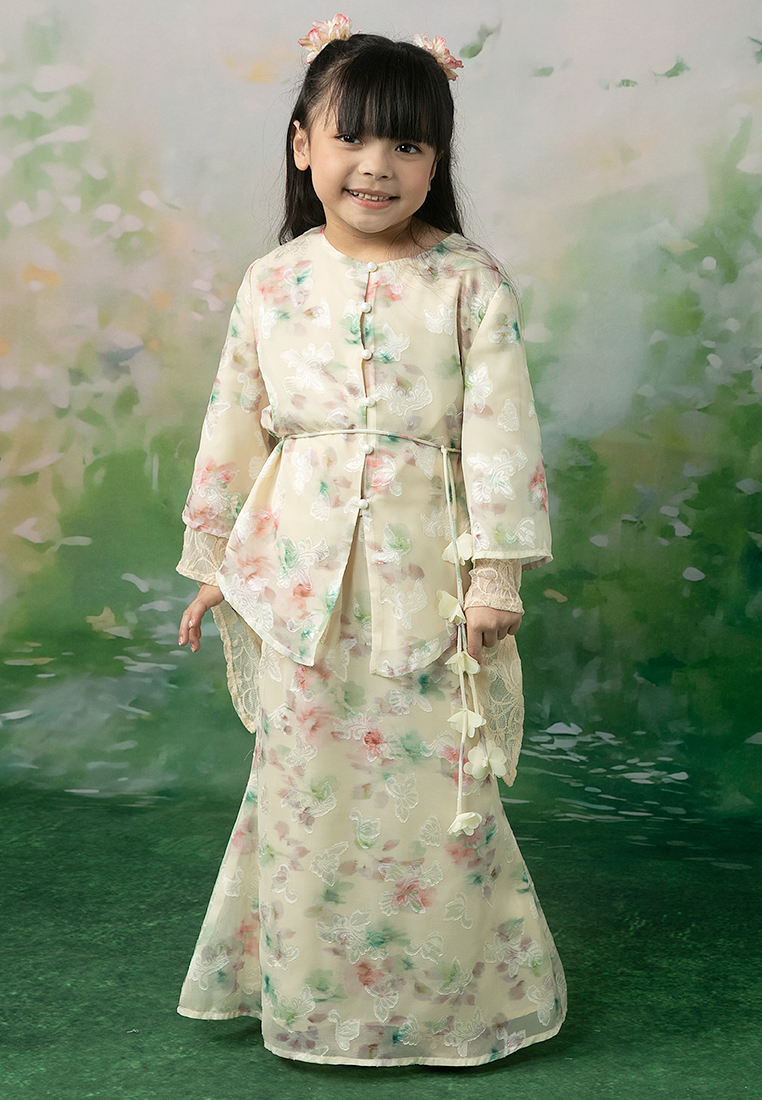 Lubna Kids Elena Recycled Polyester Kebaya with Belt Set