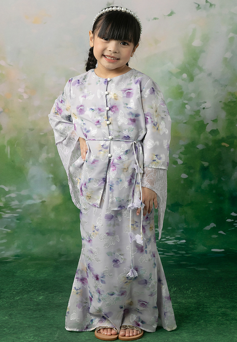 Lubna Kids Elena Recycled Polyester Kebaya with Belt Set