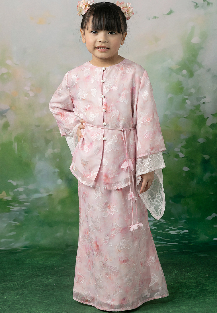 Lubna Kids Elena Recycled Polyester Kebaya with Belt Set