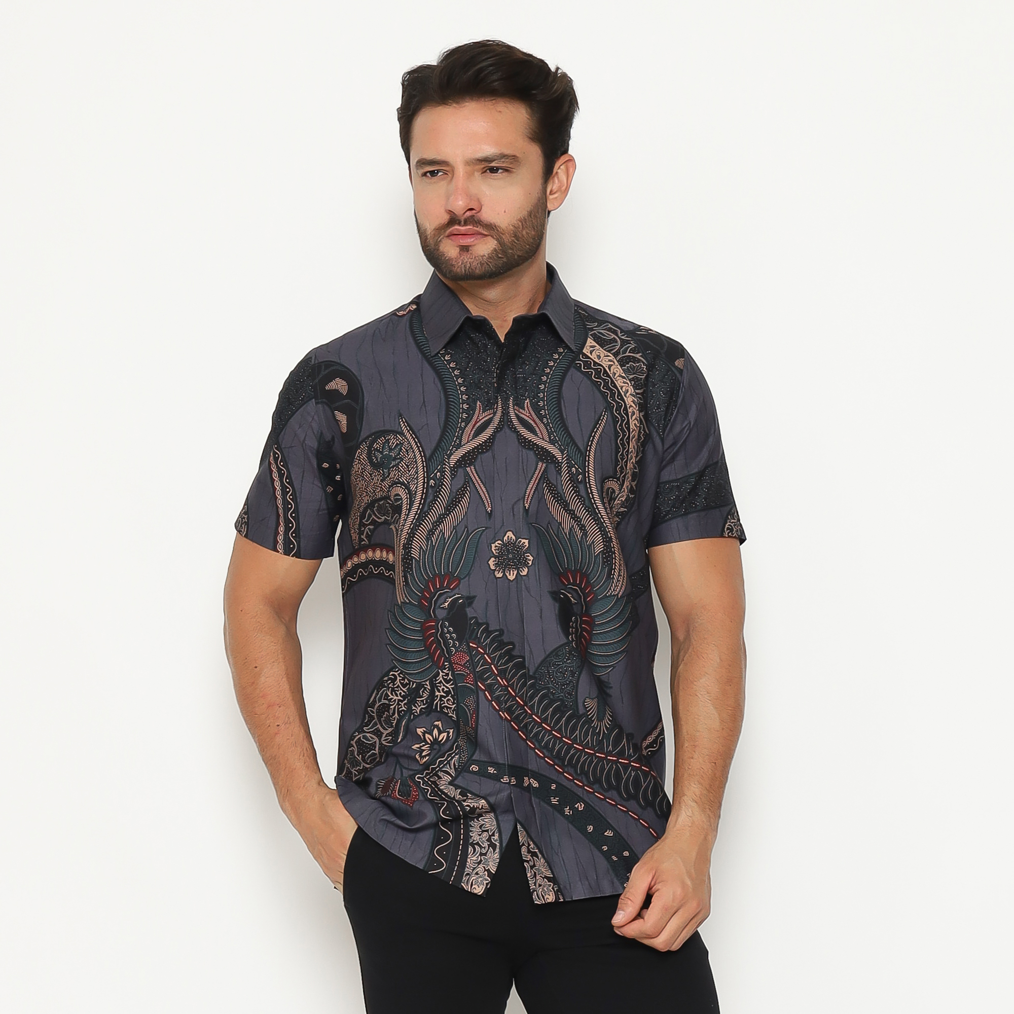 MAGINOT BATIK FURING EXCLUSIVE GARYA Batik FURING EXCLUSIVE Pria Slim Fit Lengan Pendek
