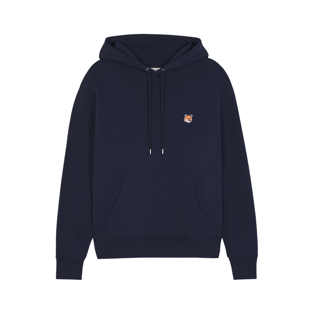 Maison Kitsune Fox Head Patch Regular Hoodie Ink Blue
