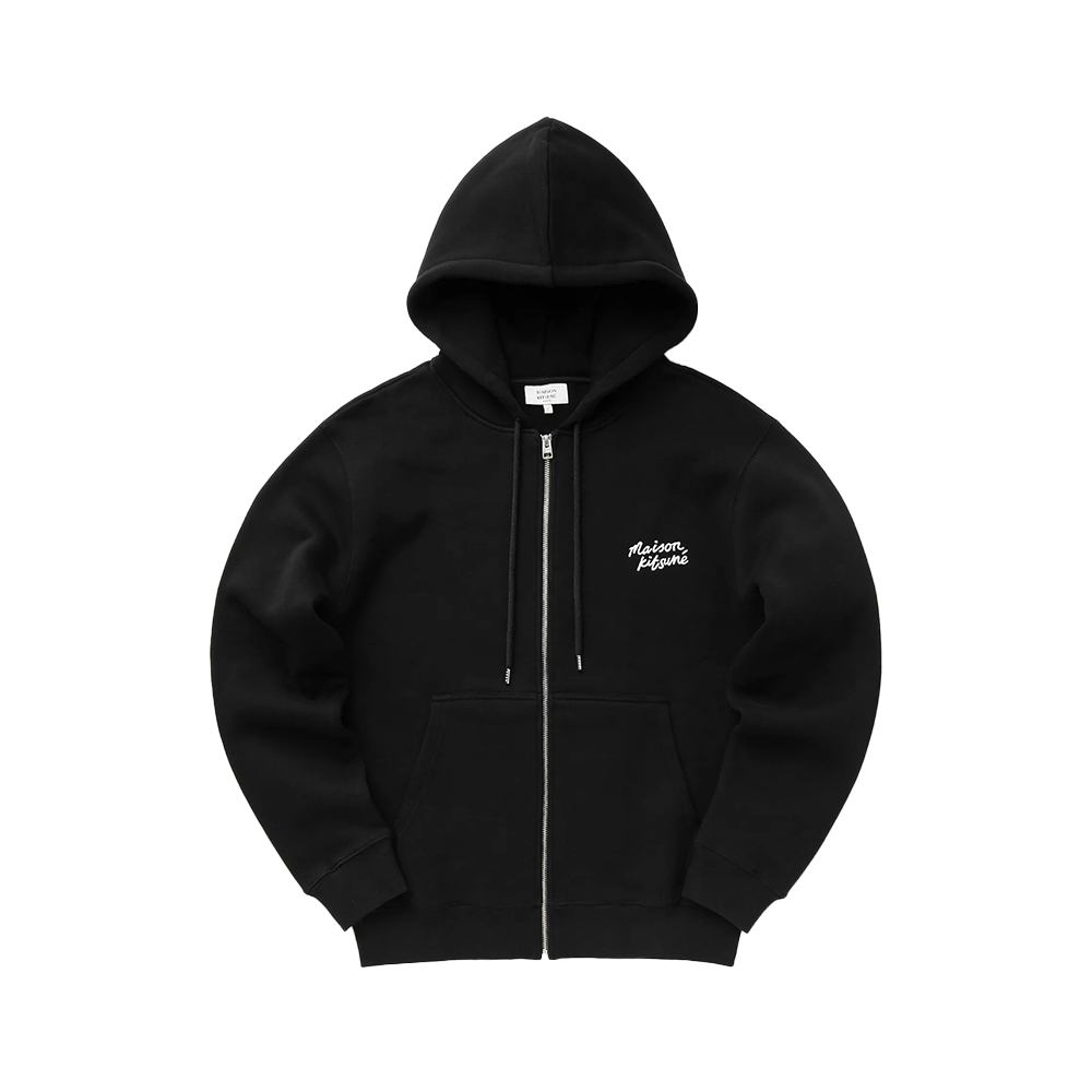 Maison Kitsune Handwriting Comfort Zip Hoodie Black/White