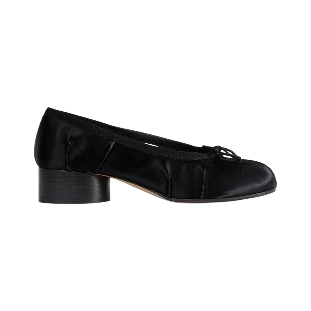 Maison Margiela Tabi Satin Ballerina Black
