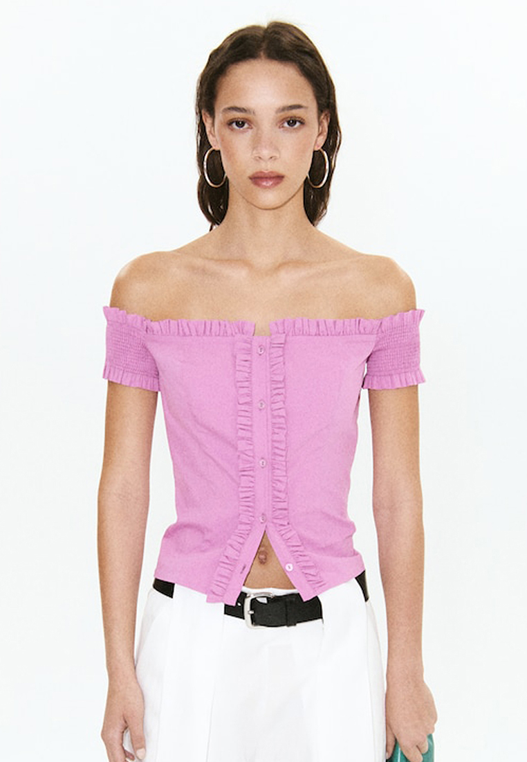 Mango Ruffle Detail Top