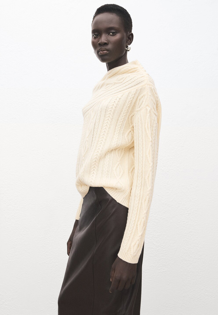 Mango Braided Wool-Blend Sweater