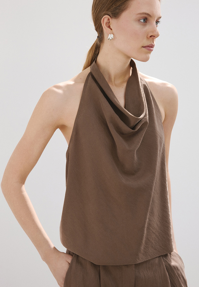 Mango Top with Draped Neck